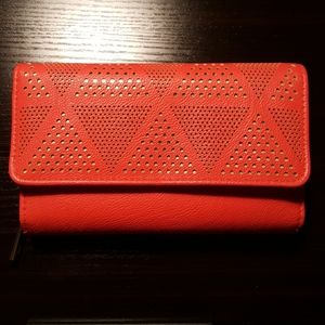 Women's Orange & Gold Wallet - Large Capacity